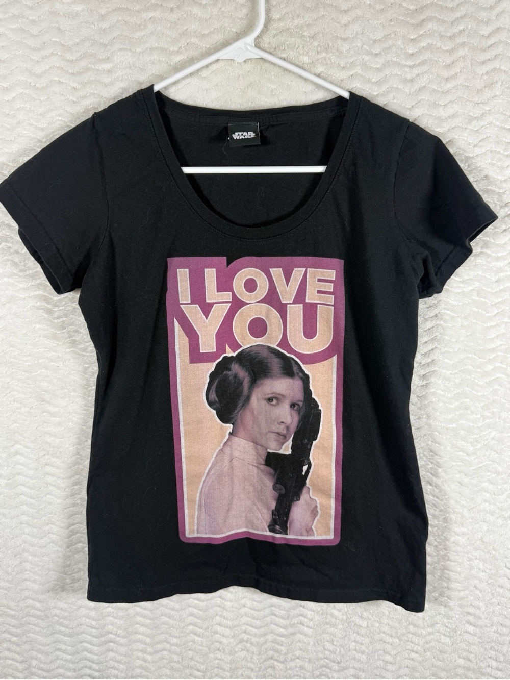 Star Wars Black Graphic Tee with Pink Accent